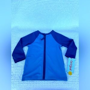 Long sleeve baby swim top| Jack and cat blue long sleeve swim| swim free shorts